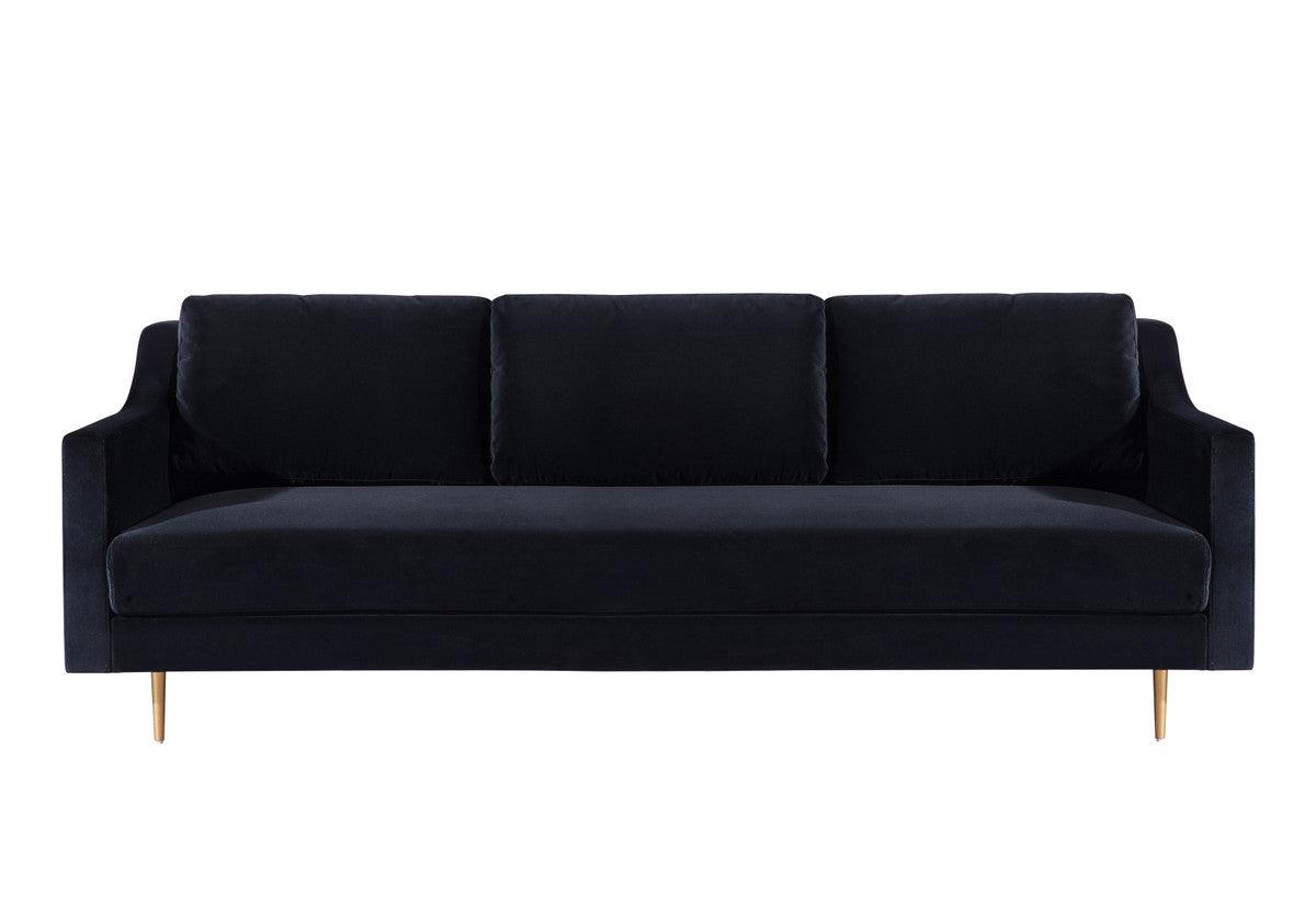 Misha Black Velvet Sofa - Euro Living Furniture