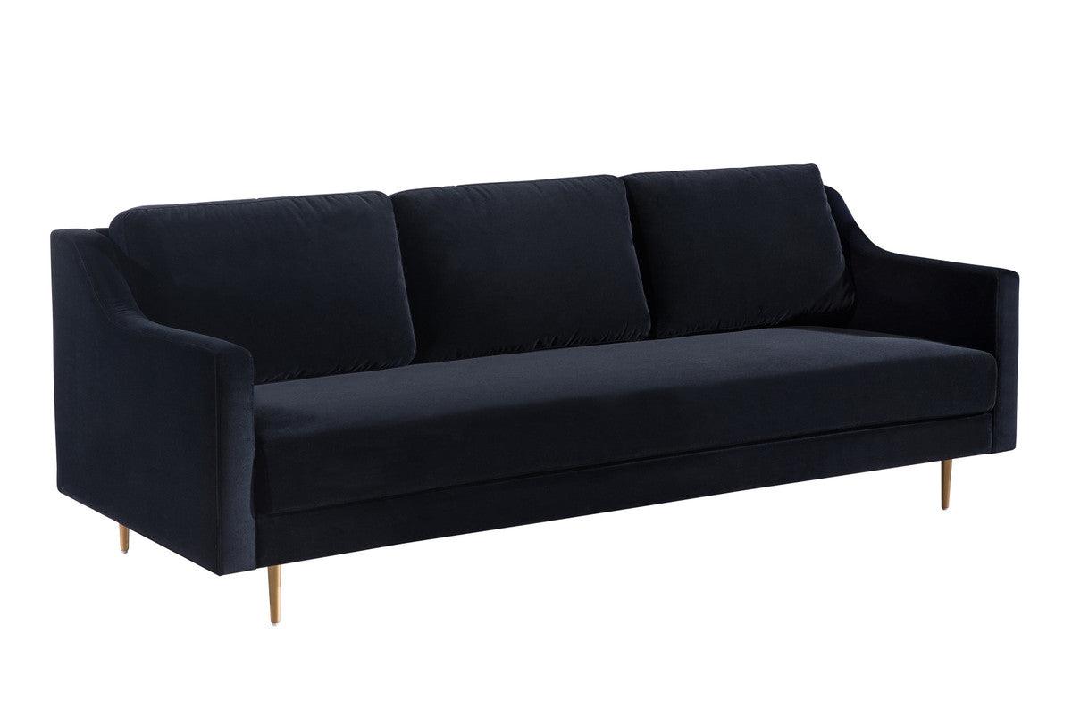 Misha Black Velvet Sofa - Euro Living Furniture
