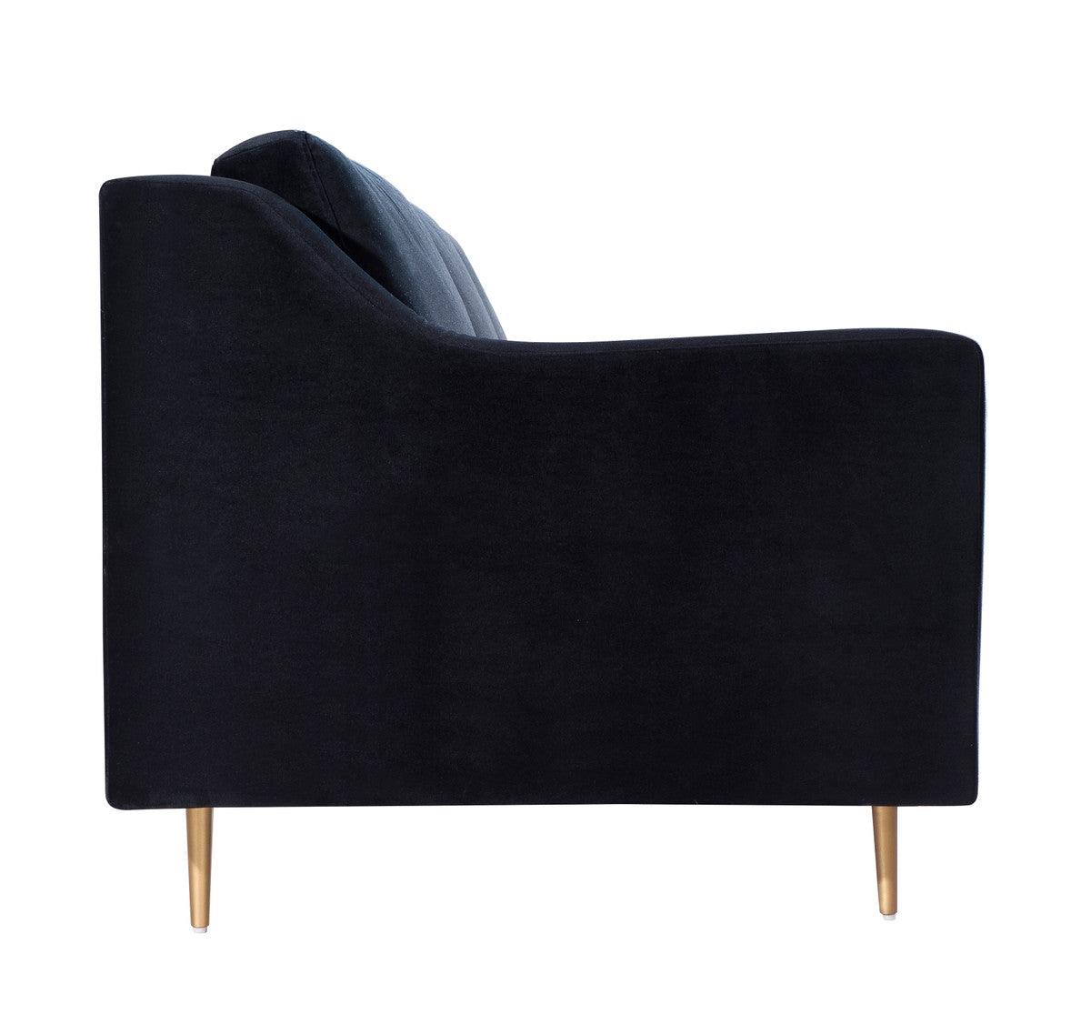 Misha Black Velvet Sofa - Euro Living Furniture