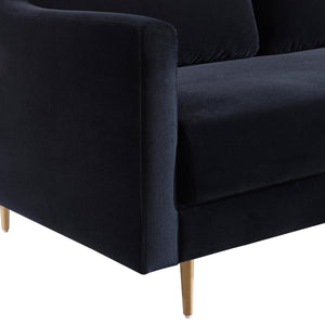 Misha Black Velvet Sofa - Euro Living Furniture