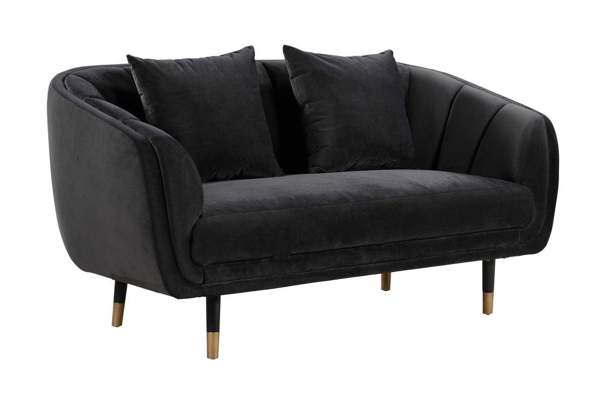 Archie Grey Velvet Loveseat - Euro Living Furniture