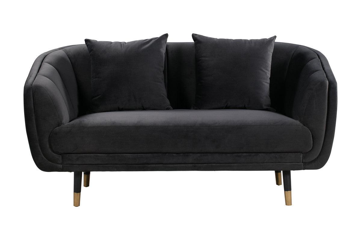 Archie Grey Velvet Loveseat - Euro Living Furniture
