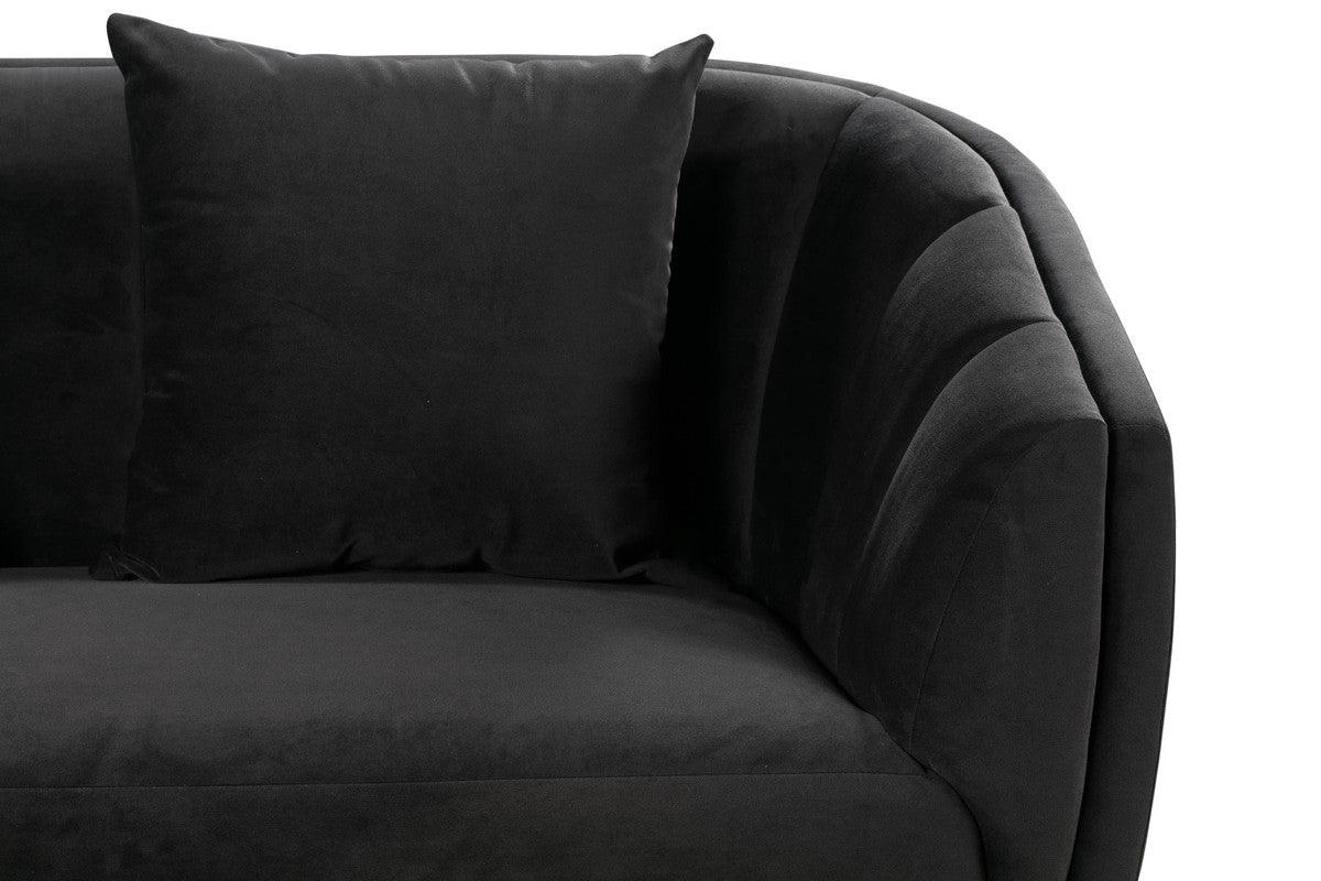 Archie Grey Velvet Loveseat - Euro Living Furniture