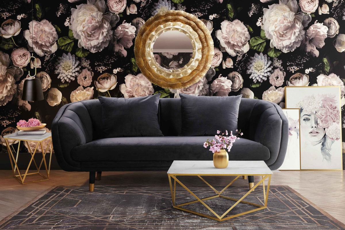 Archie Grey Velvet Loveseat - Euro Living Furniture