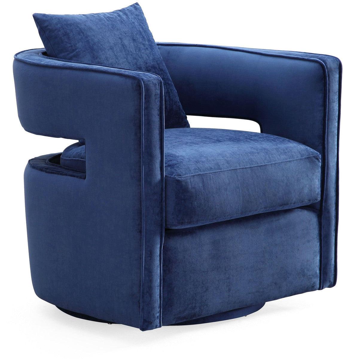 Kendrick Navy Swivel Chair - Euro Living Furniture