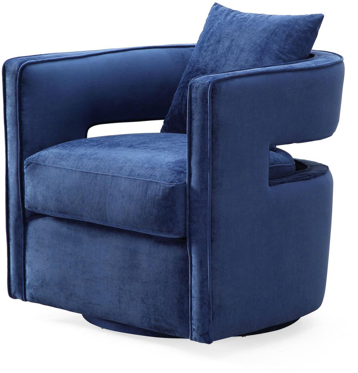Kendrick Navy Swivel Chair - Euro Living Furniture