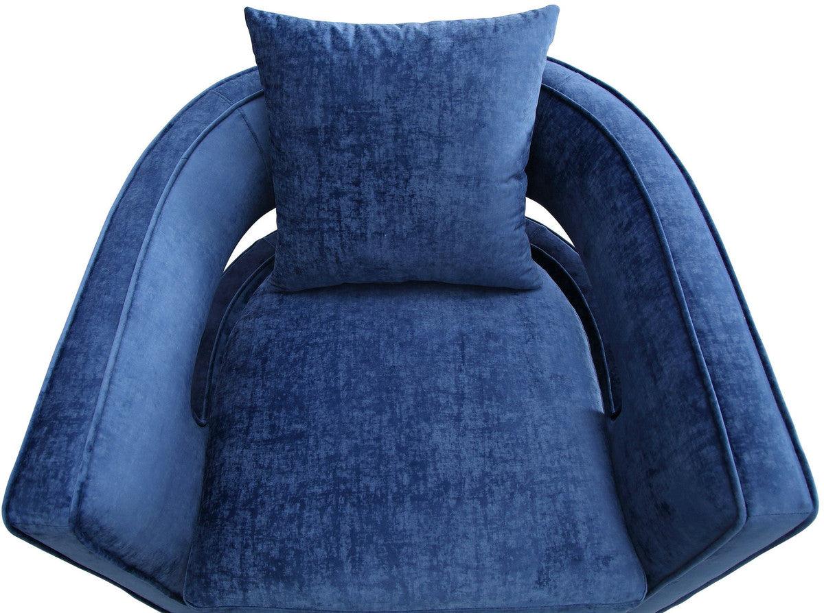 Kendrick Navy Swivel Chair - Euro Living Furniture