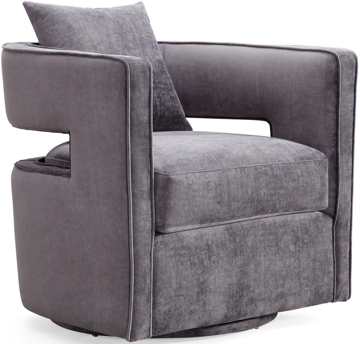 Kendrick Grey Swivel Chair - Euro Living Furniture