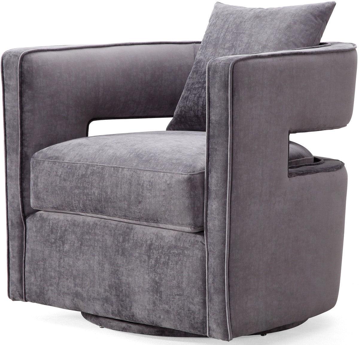 Kendrick Grey Swivel Chair - Euro Living Furniture