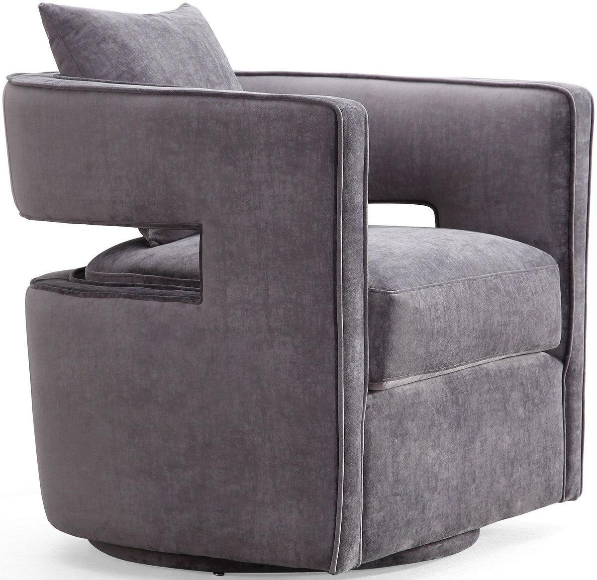 Kendrick Grey Swivel Chair - Euro Living Furniture
