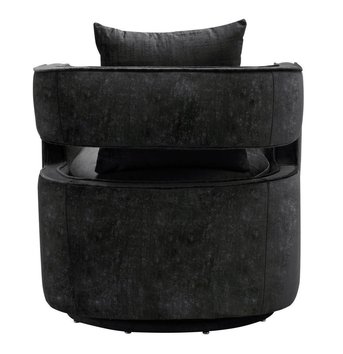 Kendrick Black Swivel Chair - Euro Living Furniture