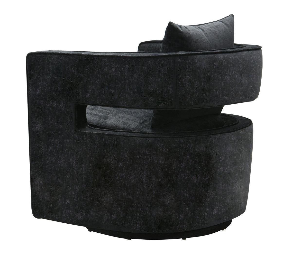 Kendrick Black Swivel Chair - Euro Living Furniture