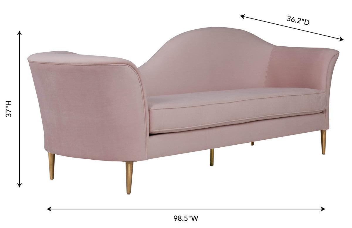 Plymouth Blush Velvet Sofa - Euro Living Furniture
