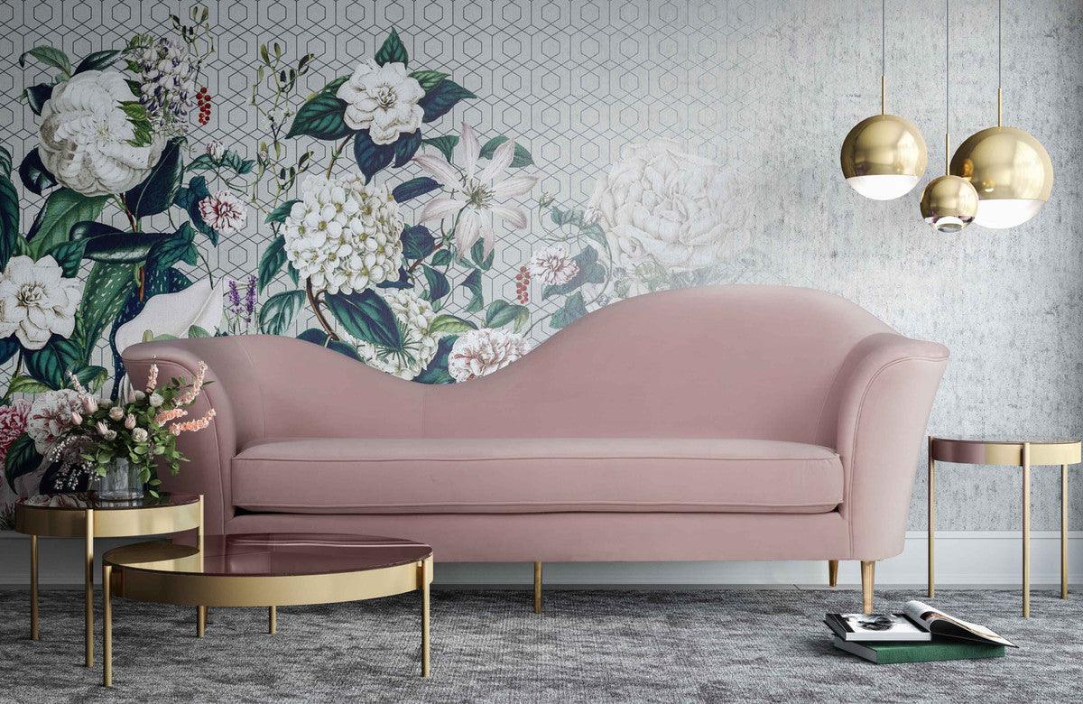 Plymouth Blush Velvet Sofa - Euro Living Furniture