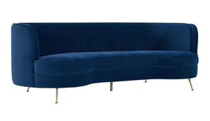 Flay Navy Velvet Sofa - Euro Living Furniture