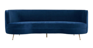 Flay Navy Velvet Sofa - Euro Living Furniture