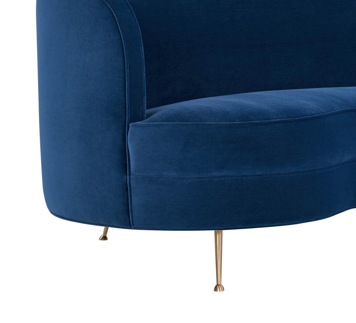 Flay Navy Velvet Sofa - Euro Living Furniture