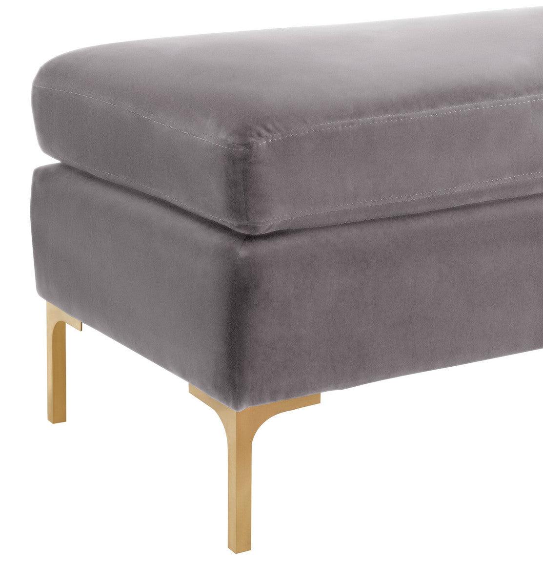 Daphne Grey Velvet Bench - Euro Living Furniture