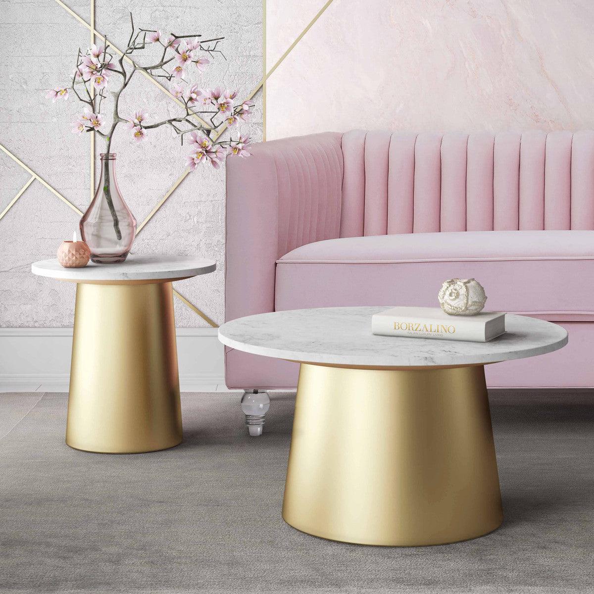 Blake Marble Side Table - Euro Living Furniture