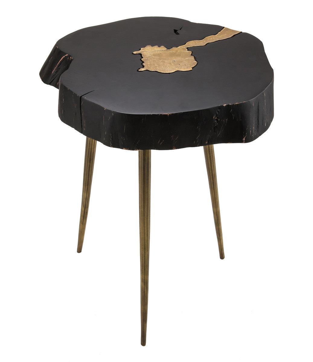 Black and Brass Side Table - Euro Living Furniture