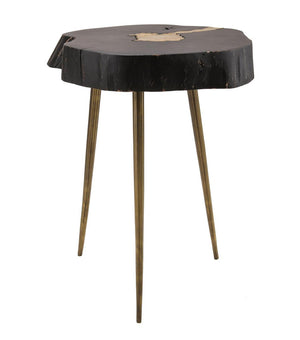 Black and Brass Side Table - Euro Living Furniture