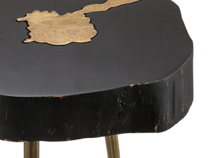 Black and Brass Side Table - Euro Living Furniture