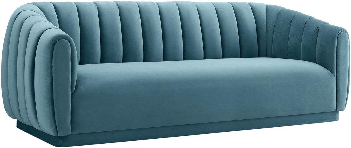 Arnold Sea Blue Velvet Sofa - Euro Living Furniture