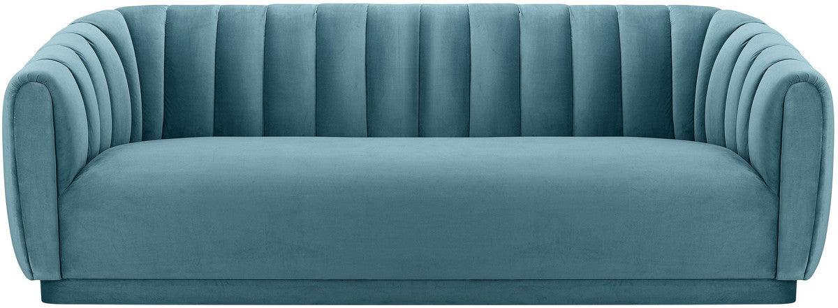 Arnold Sea Blue Velvet Sofa - Euro Living Furniture