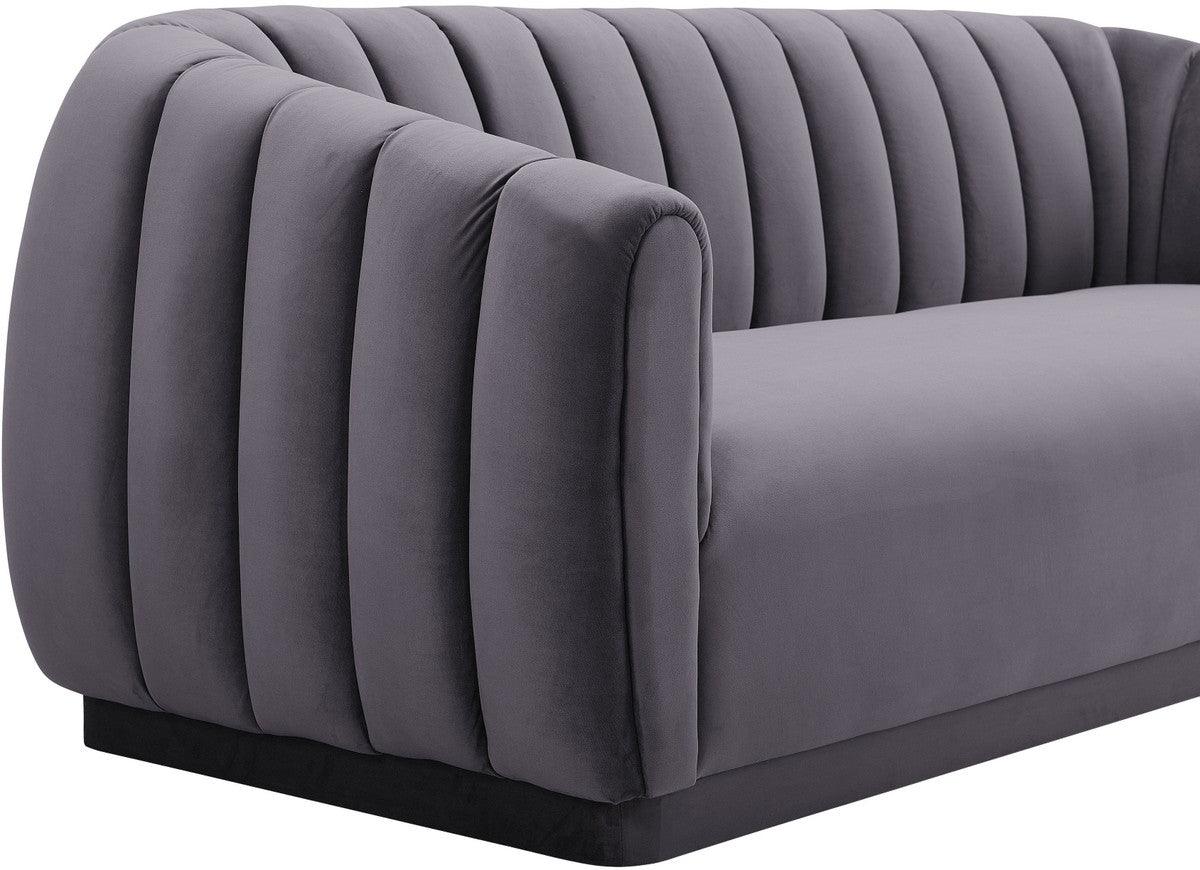 Arnold Grey Velvet Sofa - Euro Living Furniture