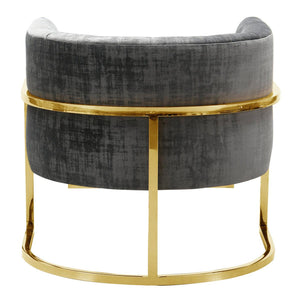 Magna Grey Chair with Gold Base - Euro Living Furniture