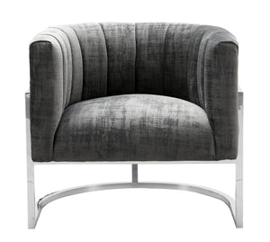 Magna Grey Chair with Silver Base - Euro Living Furniture