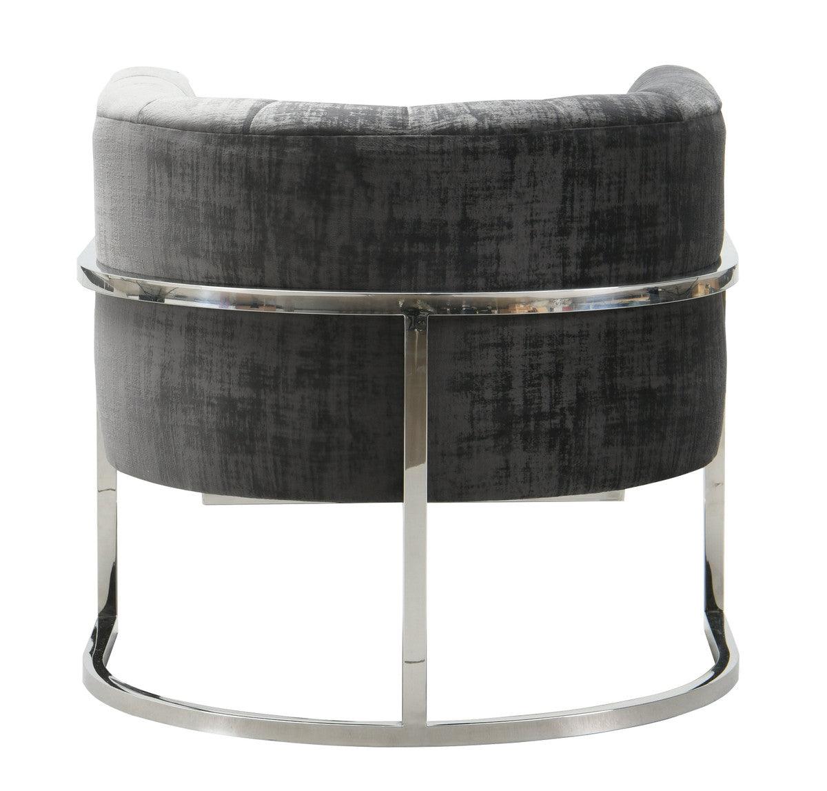 Magna Grey Chair with Silver Base - Euro Living Furniture