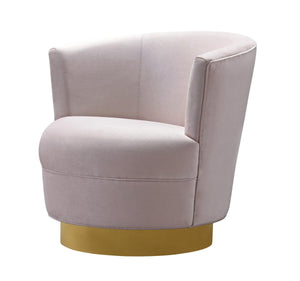Novak Blush Velvet Swivel Chair - Euro Living Furniture