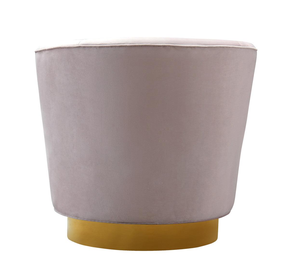 Novak Blush Velvet Swivel Chair - Euro Living Furniture