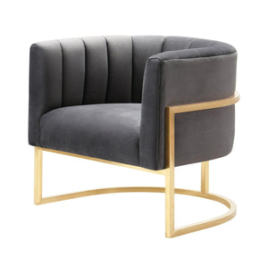 Magna Grey Velvet Chair - Euro Living Furniture