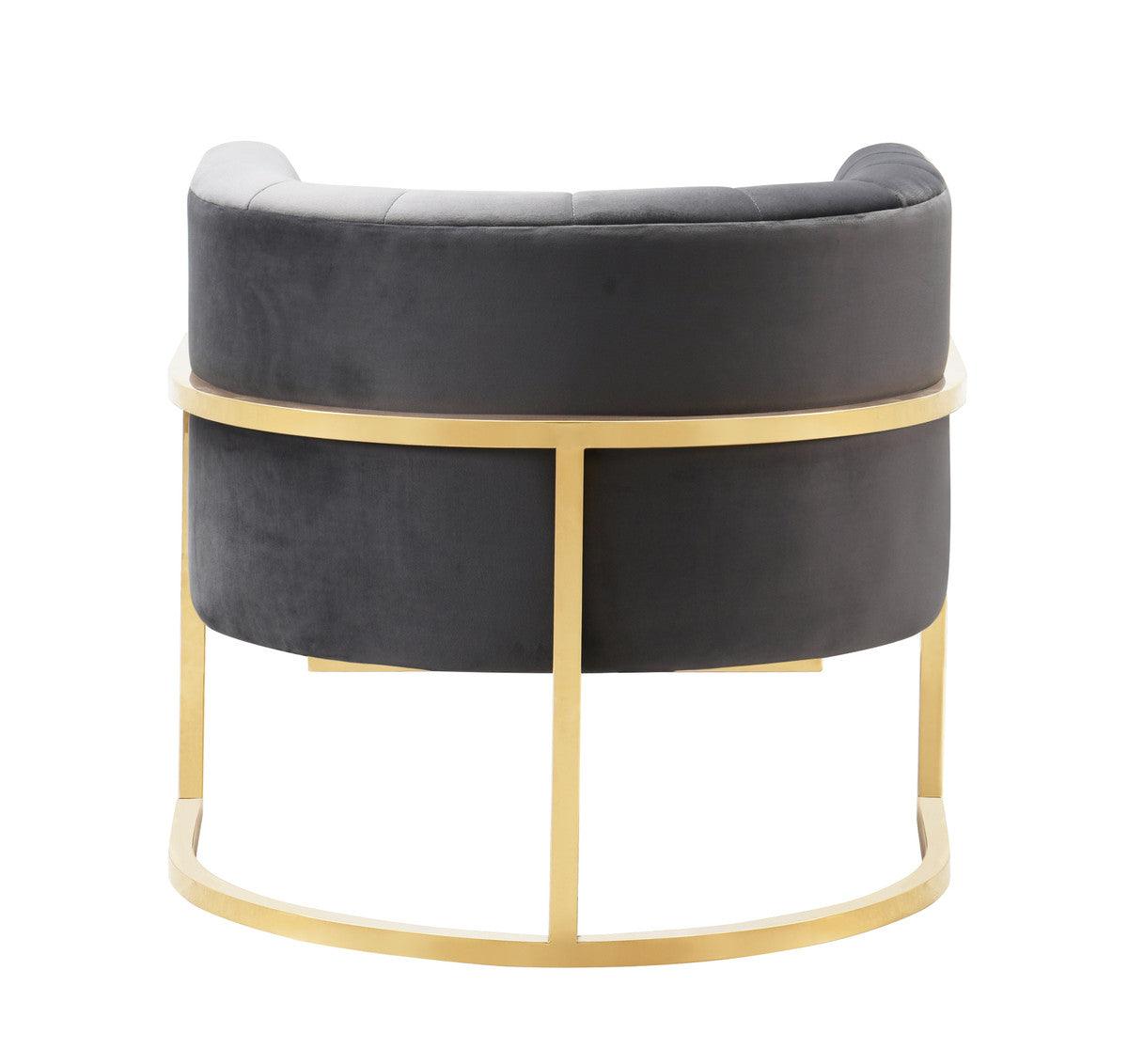 Magna Grey Velvet Chair - Euro Living Furniture