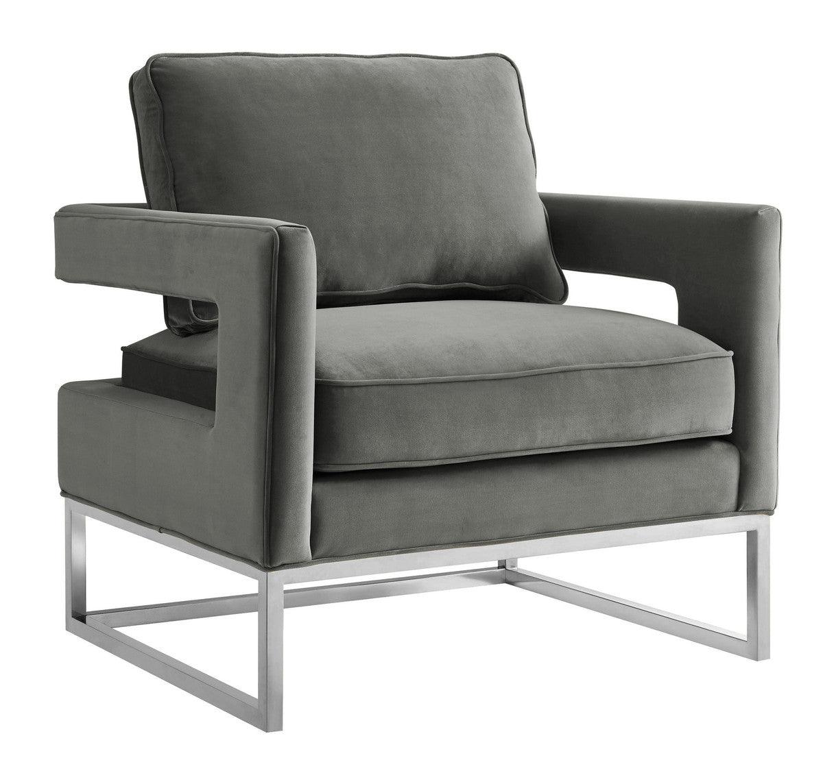Annabelle Grey Velvet Chair - Euro Living Furniture