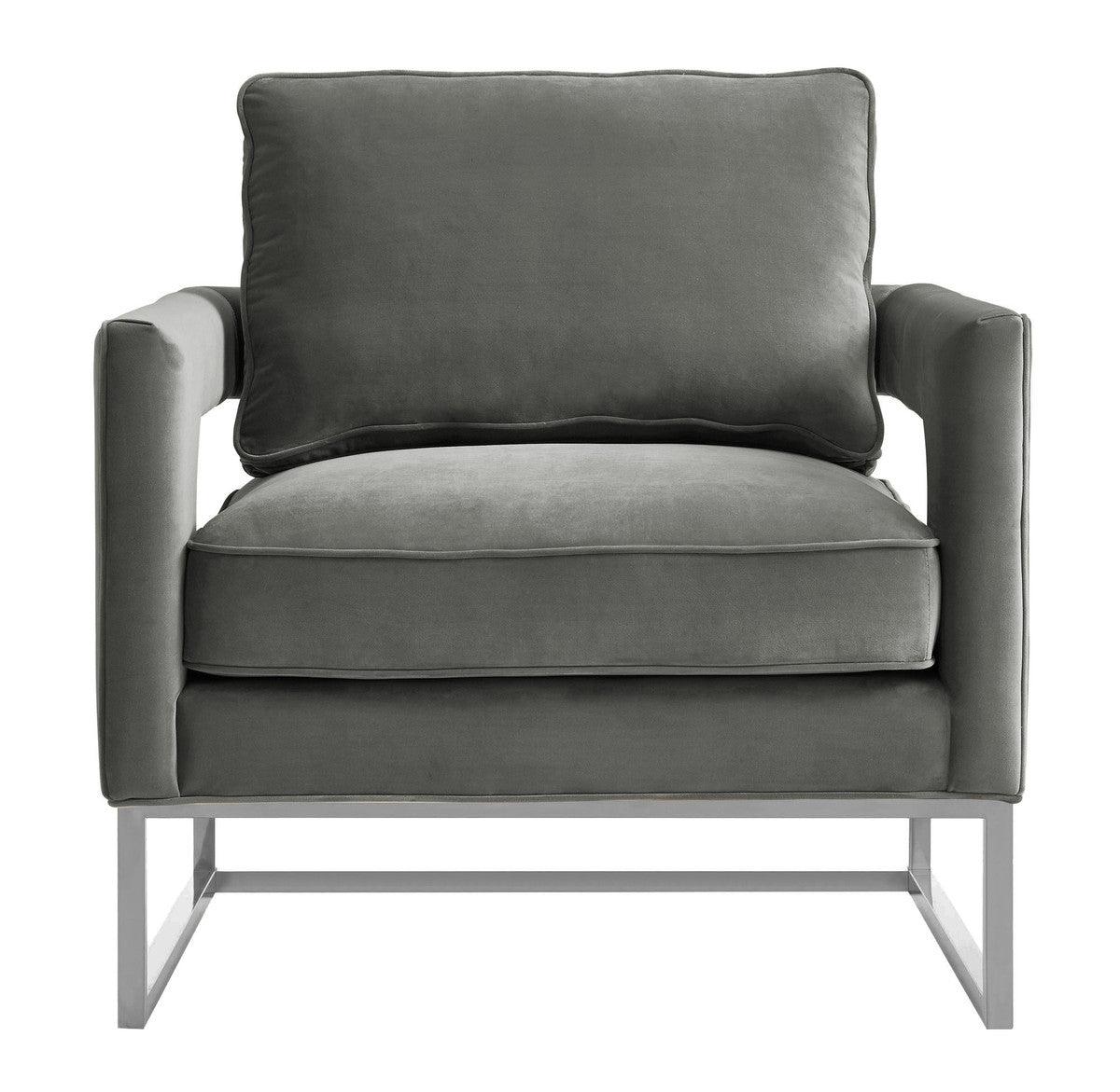 Annabelle Grey Velvet Chair - Euro Living Furniture