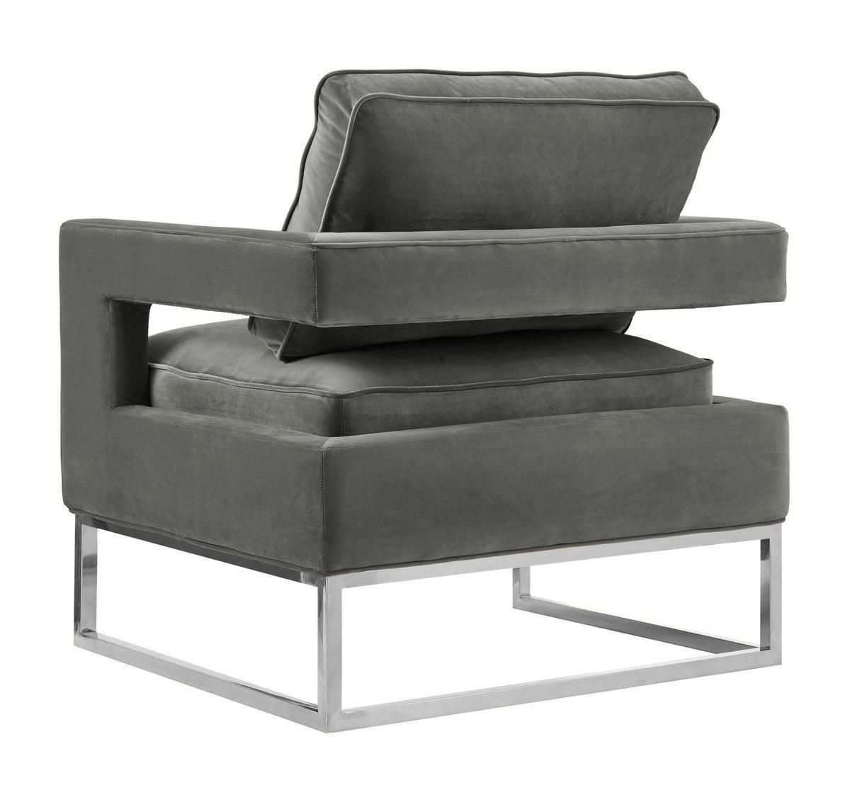 Annabelle Grey Velvet Chair - Euro Living Furniture