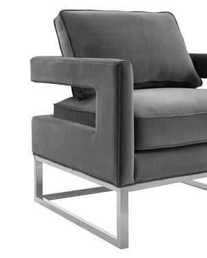 Annabelle Grey Velvet Chair - Euro Living Furniture