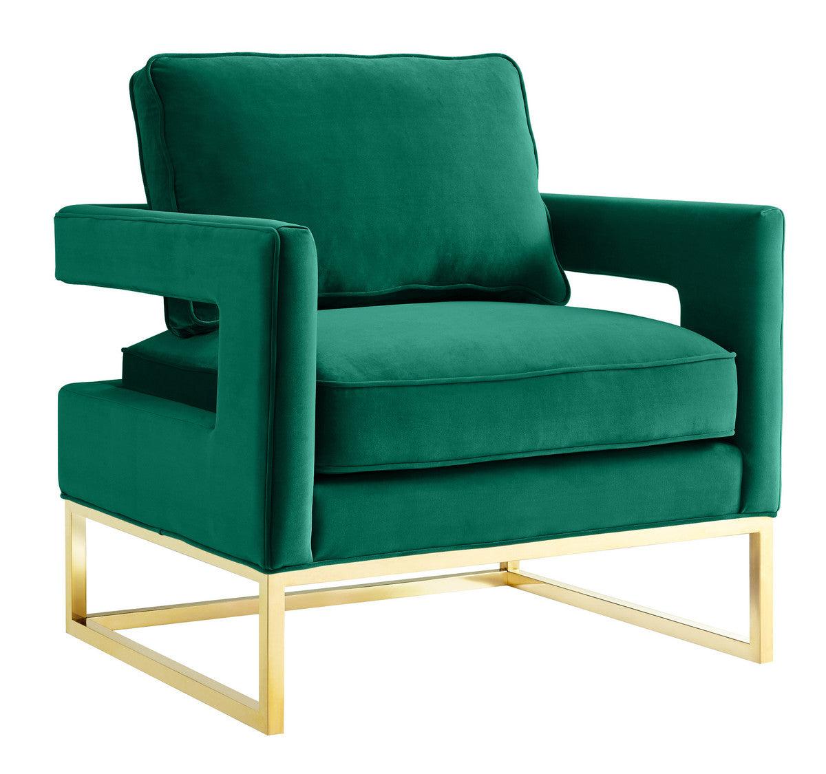 Annabelle Green Velvet Chair - Euro Living Furniture