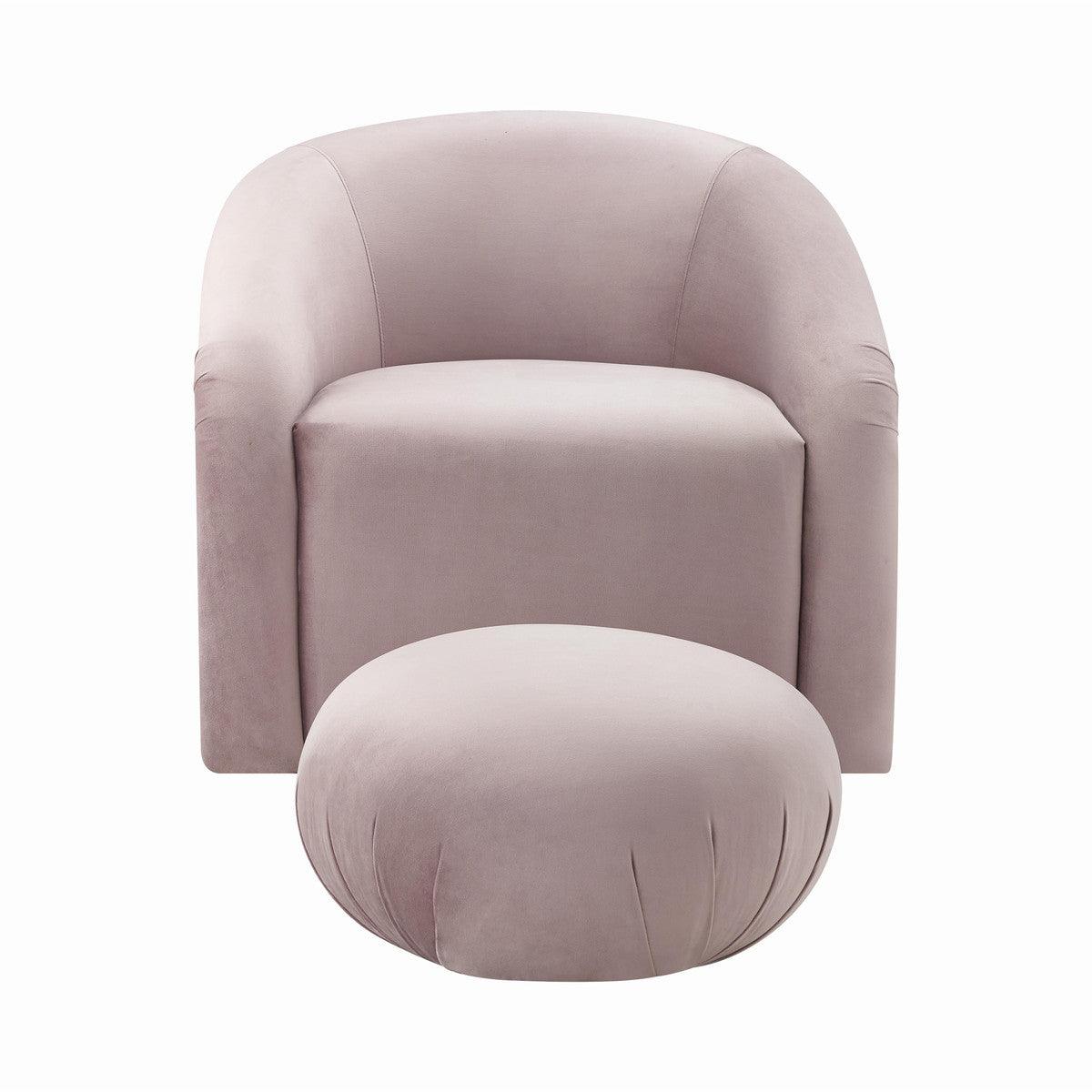 Bosh Mauve Velvet Chair + Ottoman Set - Euro Living Furniture