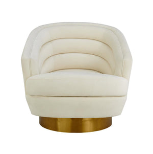 Canova Cream Velvet Swivel Chair - Euro Living Furniture