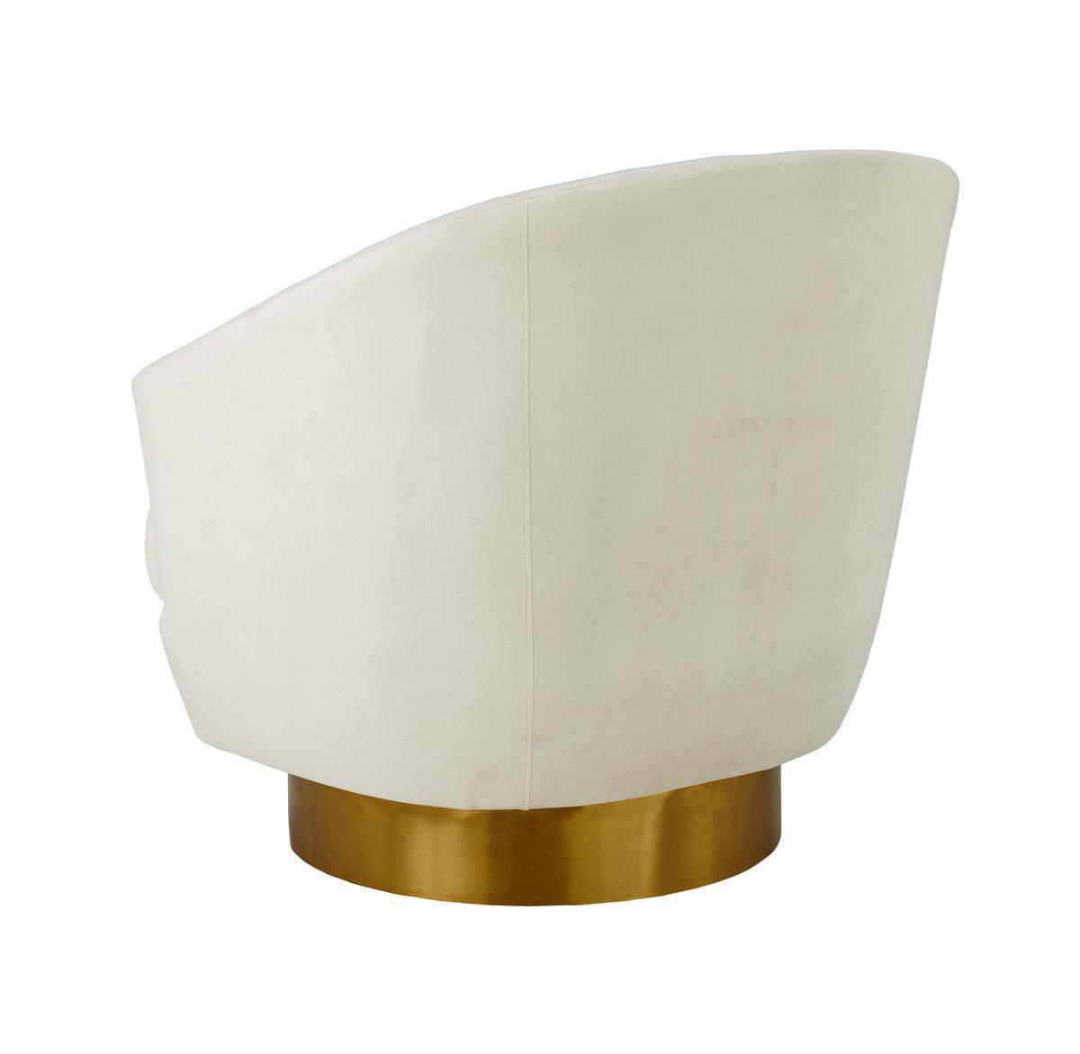 Canova Cream Velvet Swivel Chair - Euro Living Furniture