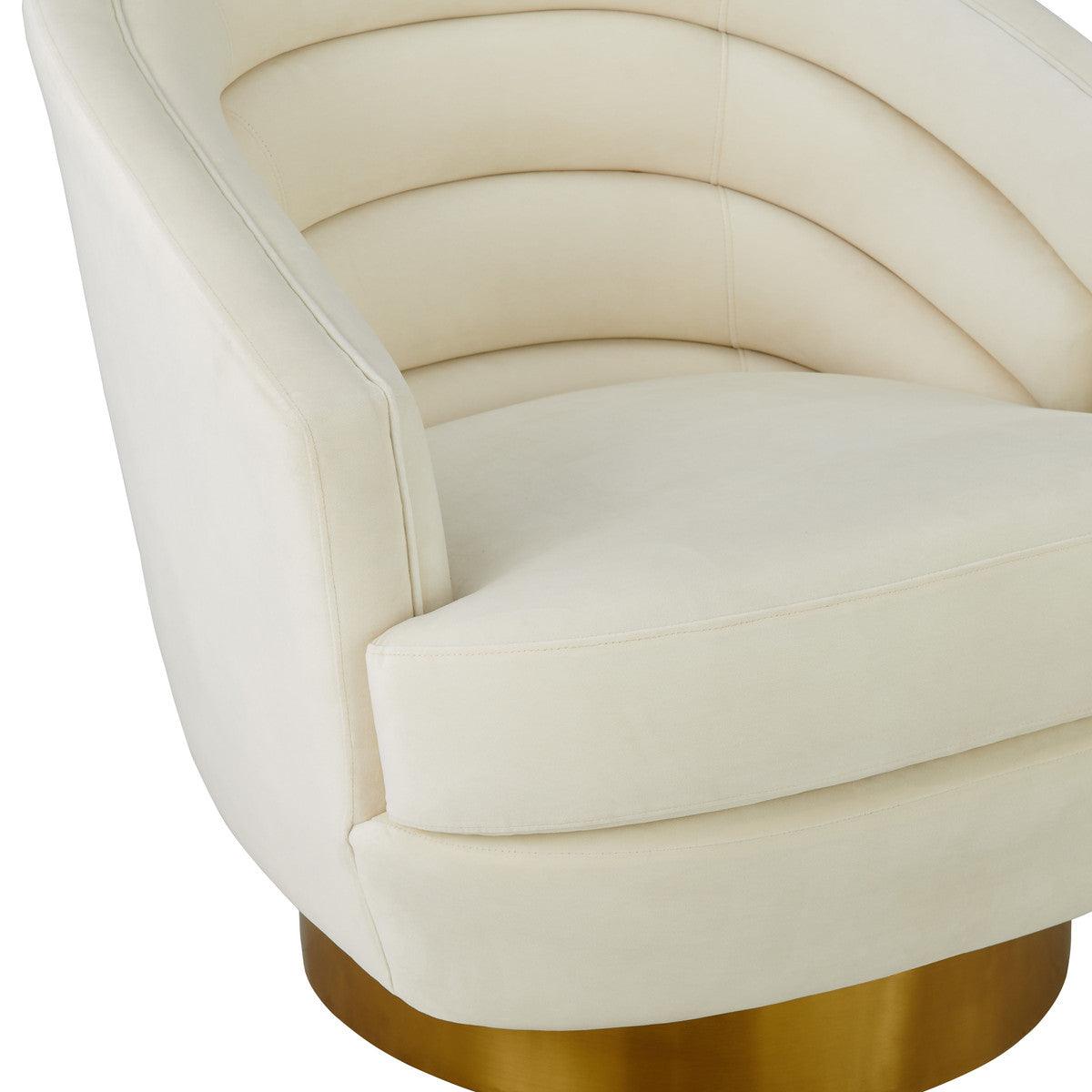 Canova Cream Velvet Swivel Chair - Euro Living Furniture
