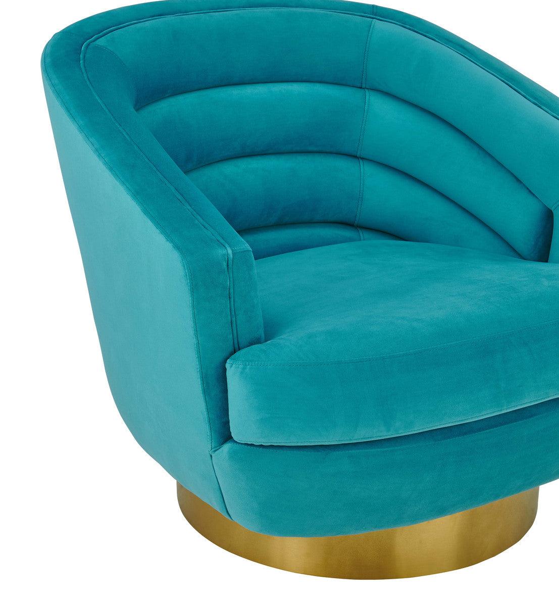 Canova Blue Velvet Swivel Chair - Euro Living Furniture