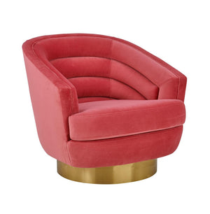 Canova Hot Pink Velvet Swivel Chair - Euro Living Furniture