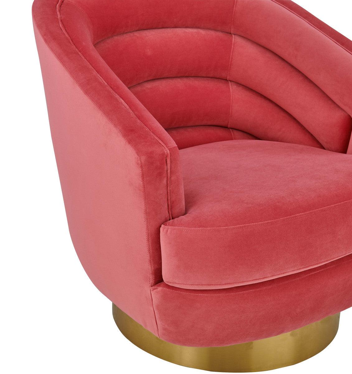 Canova Hot Pink Velvet Swivel Chair - Euro Living Furniture