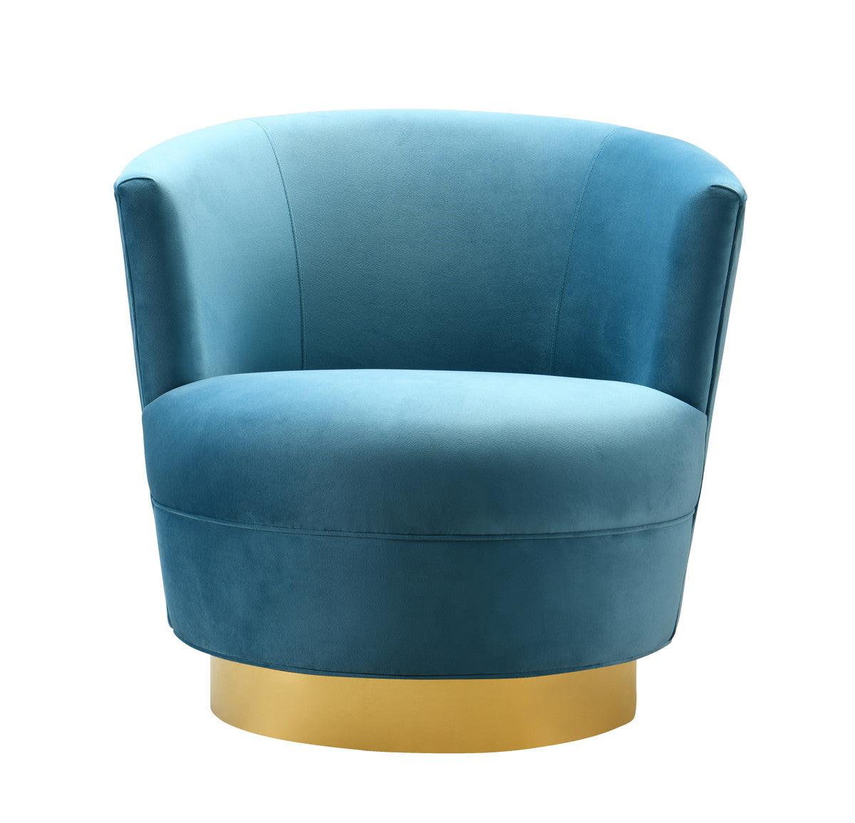 Novak Lake Blue Swivel Chair - Euro Living Furniture
