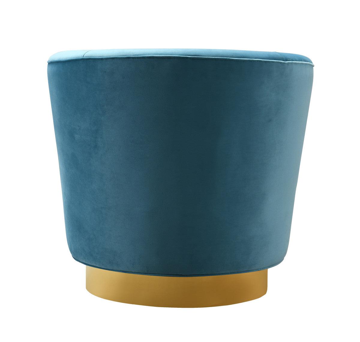 Novak Lake Blue Swivel Chair - Euro Living Furniture